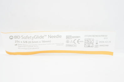 BD 305901 Becton SafetyGlide Ndle 25G x 5/8 inch